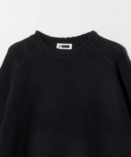 H＞スポンディッシュ ウール ワイドクルーネック