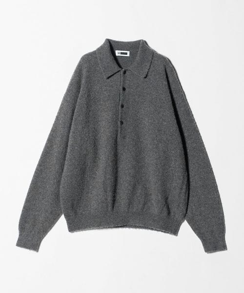 H＞ナッピングウール 4B ポロカラーニット