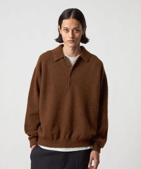 H＞ナッピングウール 4B ポロカラーニット