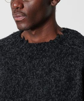 OWNESS＞ネップ クラッシュ クルーネック ニット