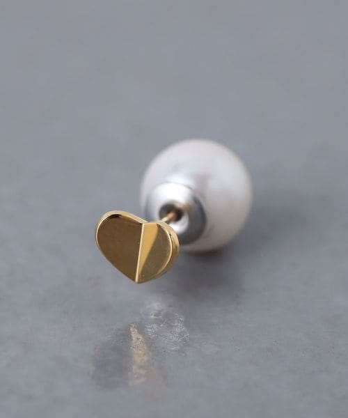 MAYU＞ミニハート フェイクパール 片耳ピアス