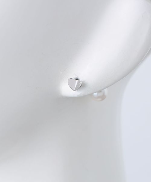 MAYU＞ミニハート フェイクパール 片耳ピアス