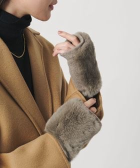 レッキスラビットファー フィンガーレスグローブ