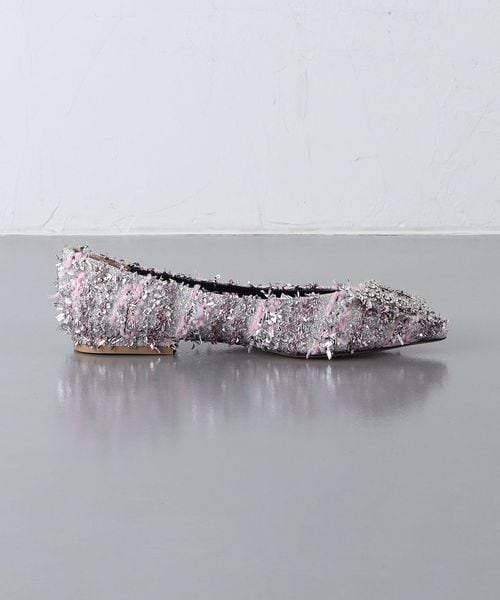 PIPPICHIC＞ANNA V JWL ツイード フラットシューズ