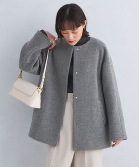 SENTDALE WOOL セントデールウール ノーカラー ミドル コート
