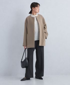 SENTDALE WOOL セントデールウール ノーカラー ミドル コート