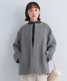 SENTDALE WOOL セントデールウール ノーカラー ミドル コート