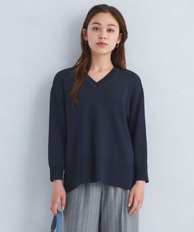 サイド スリット Vネック ニット プルオーバー ―ウォッシャブル―