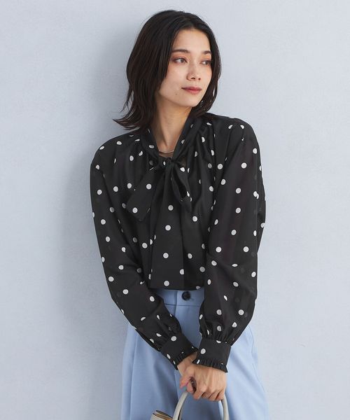 シアー ボウタイ ブラウス