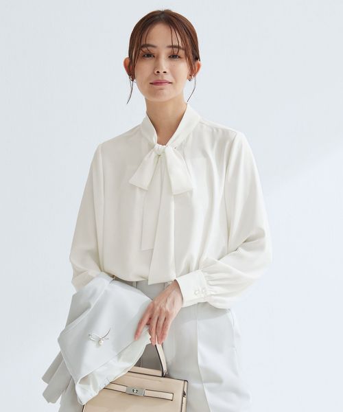 トロミ ボウタイ ブラウス マシンウォッシャブル