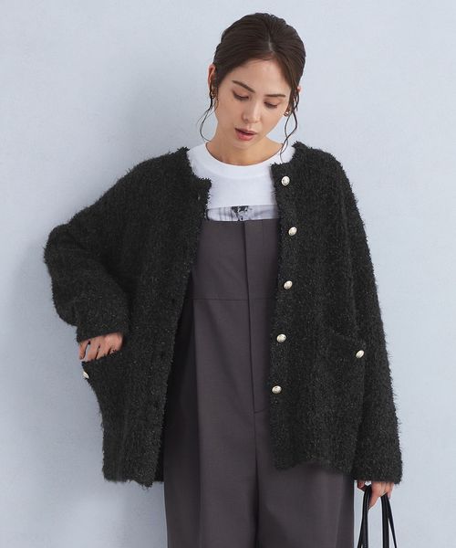 ツイード ニット カーディガン