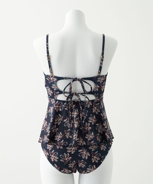 ペプラムビスチェ&ショーツ 花柄 スイムウェア / 水着