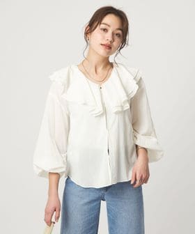 100/2 ラッフルカラー ブラウス