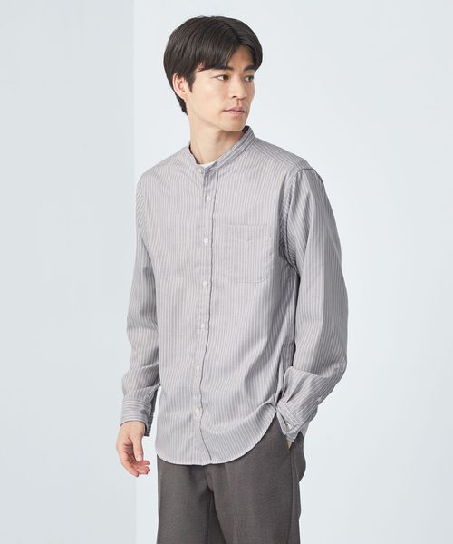 オックスフォード バンドカラー シャツ ―防シワ―