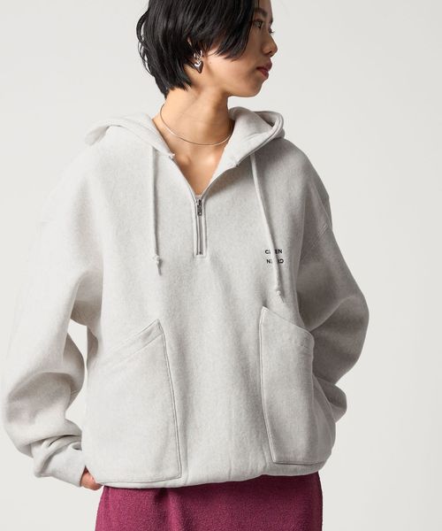 CITEN＞ハーフジップスウェットフーディー