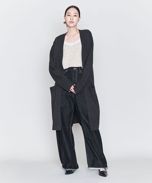 ASTRAET＞12G Vネック ロングカーディガン