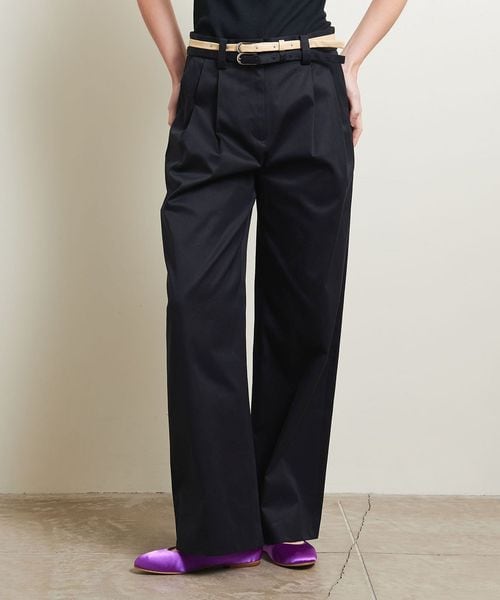 ATTISESSION＞ベルト 2タック ストレート パンツ