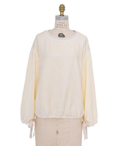 WINTER1 ベルベットリボンスリーブブラウス