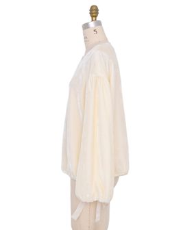 WINTER1 ベルベットリボンスリーブブラウス