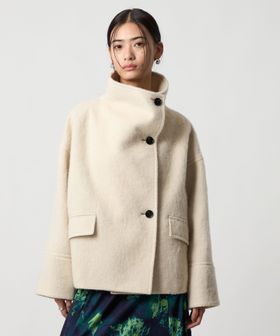 EMMEL REFINES＞EM スタンド シャギー ショートコート