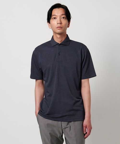 メランジ カノコ ワイドカラー ポロシャツ＜A DAY IN THE LIFE＞