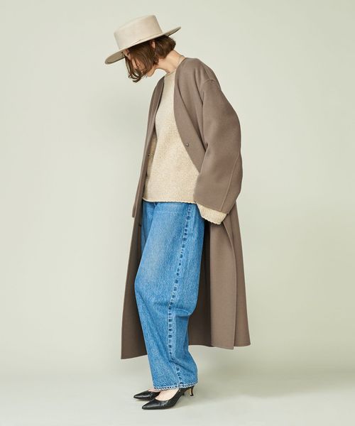 conte＞ベルテッド リバーロングコート