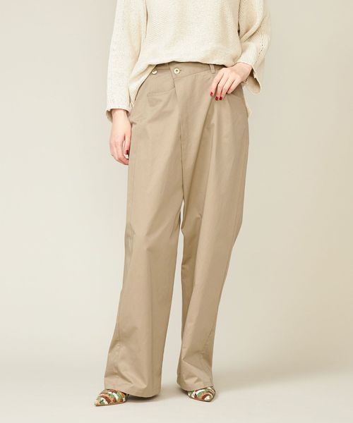 conte＞ラップ チノ テーパードワイドパンツ