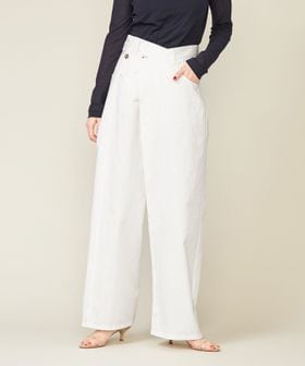 conte＞ラップ チノ テーパードワイドパンツ