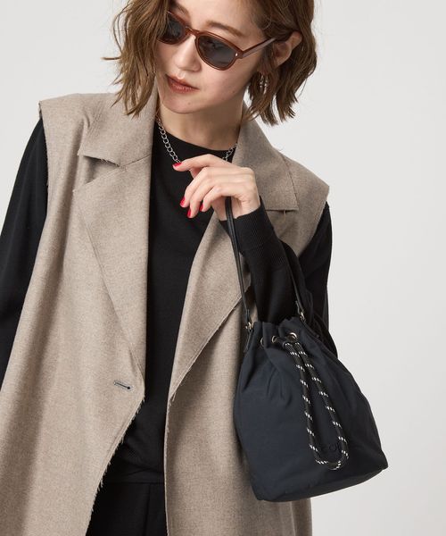 conte＞ドローストリング バッグ BLACK