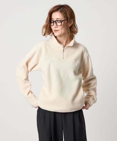 conte＞フリース ジップ プルオーバー