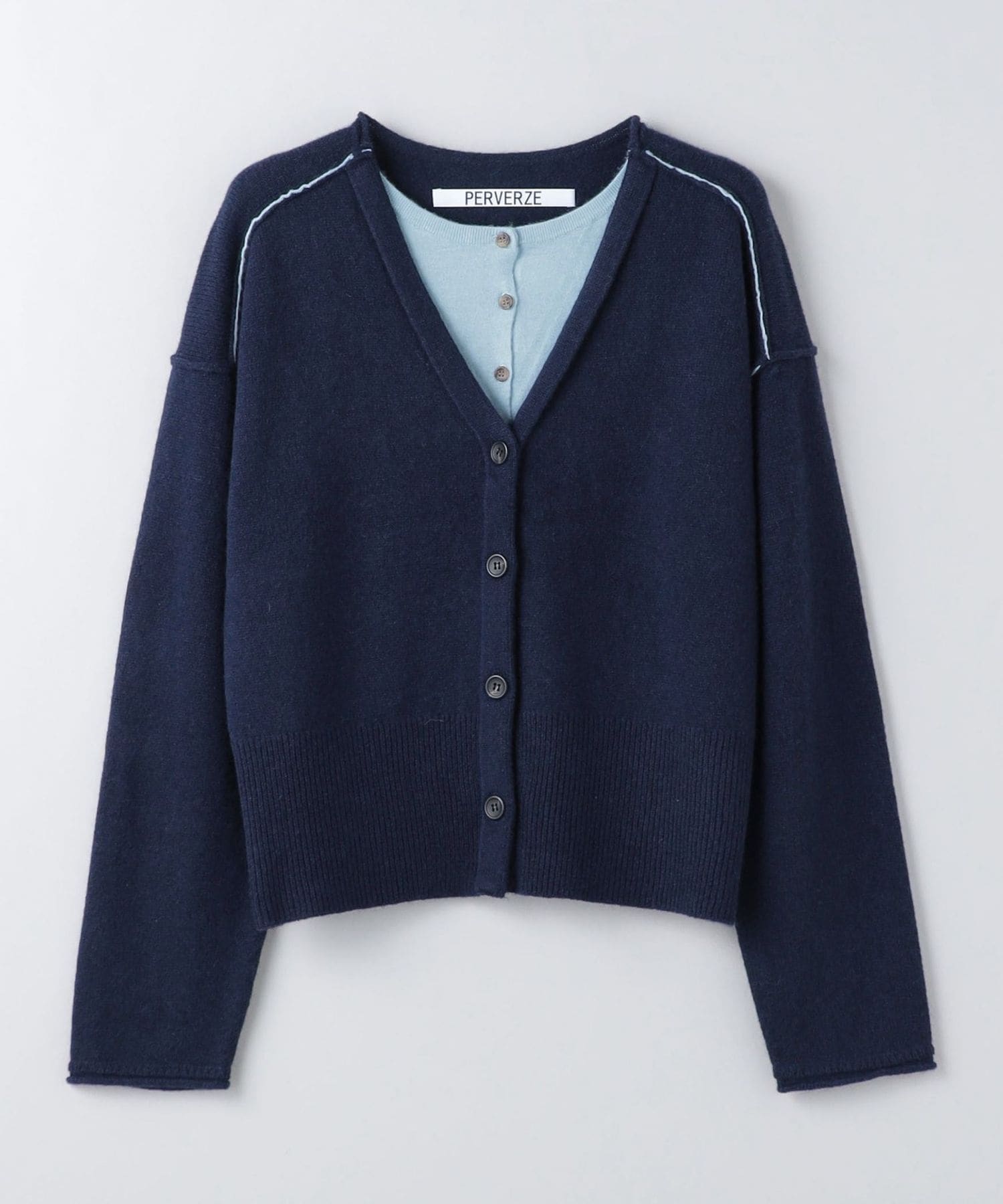 PERVERZE＞TWIN LAYERED KNIT CARDIGAN/カーディガン