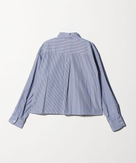 6(ROKU)＞コットン ストライプ クロップド シャツ