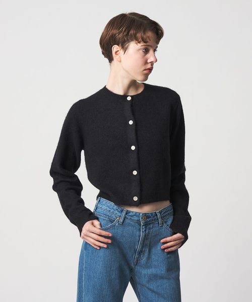 6(ROKU)＞アルパカウールナイロン カーディガン