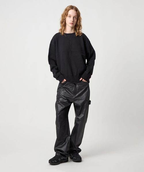 6(ROKU)＞コットンウラケ カラーステッチ クルーネック プルオーバー 25SS