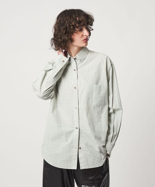 6(ROKU)＞スナップ カラー チェック シャツ