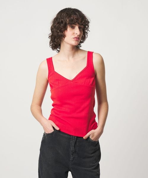 6(ROKU)＞パターンメッシュ キャミソール