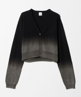 6(ROKU)＞コットン ウール グラデーション ダイ カーディガン