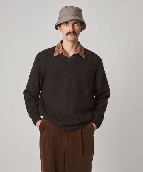 Steven Alan＞ W/NY スムース ラグランスリーブ クルーネック ニット