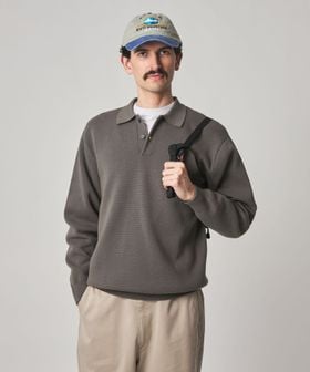 Steven Alan＞ T/C ミラノリブ ポロカラー ニット