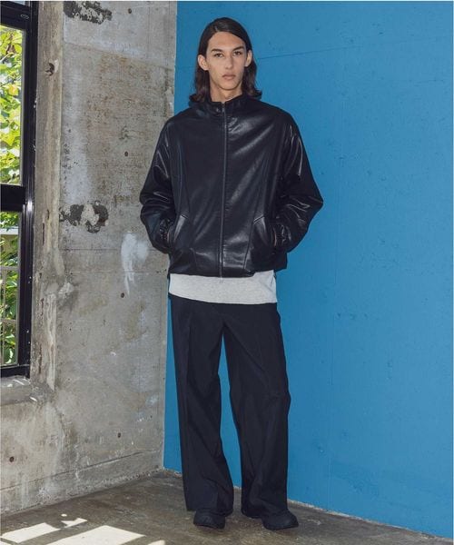 レザーライク トラック ジャケット