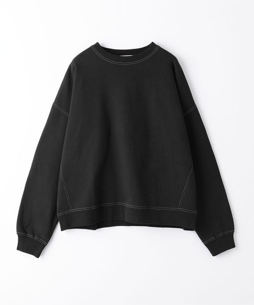 ガーメントダイ フレンチテリー ドルマン クルーネック スウェット