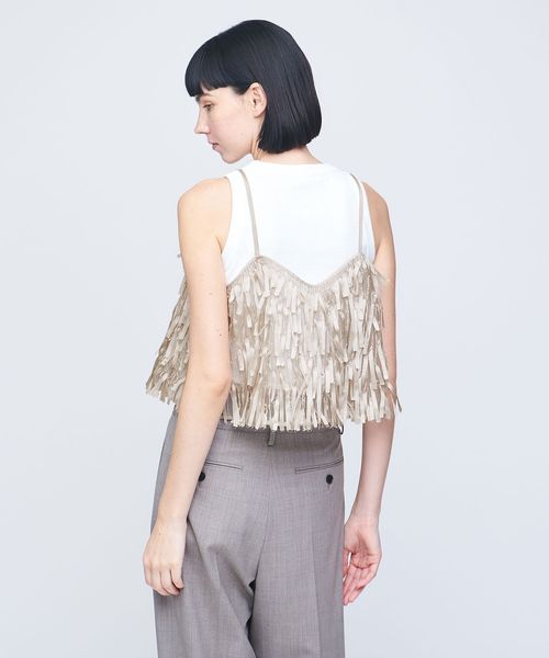 AEWEN MATOPH＞テープ フリンジ キャミソール