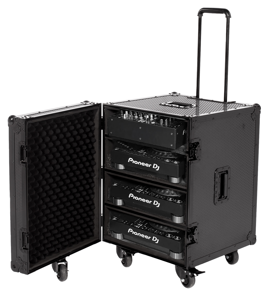 U91101BL Ultimate フライトケース CDJ/ミキサー Black (トロリー