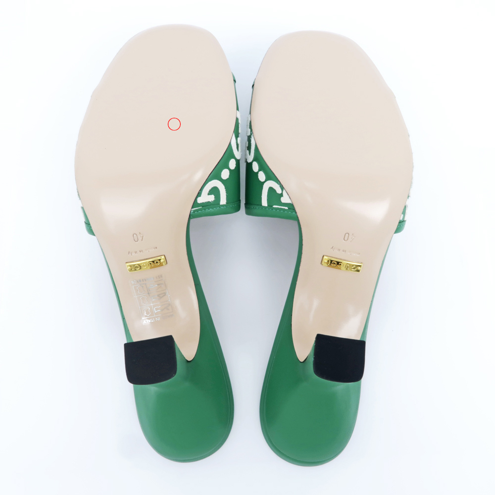 名東】【GUCCI】グッチ アディダス コラボ サンダル グリーン ホワイト