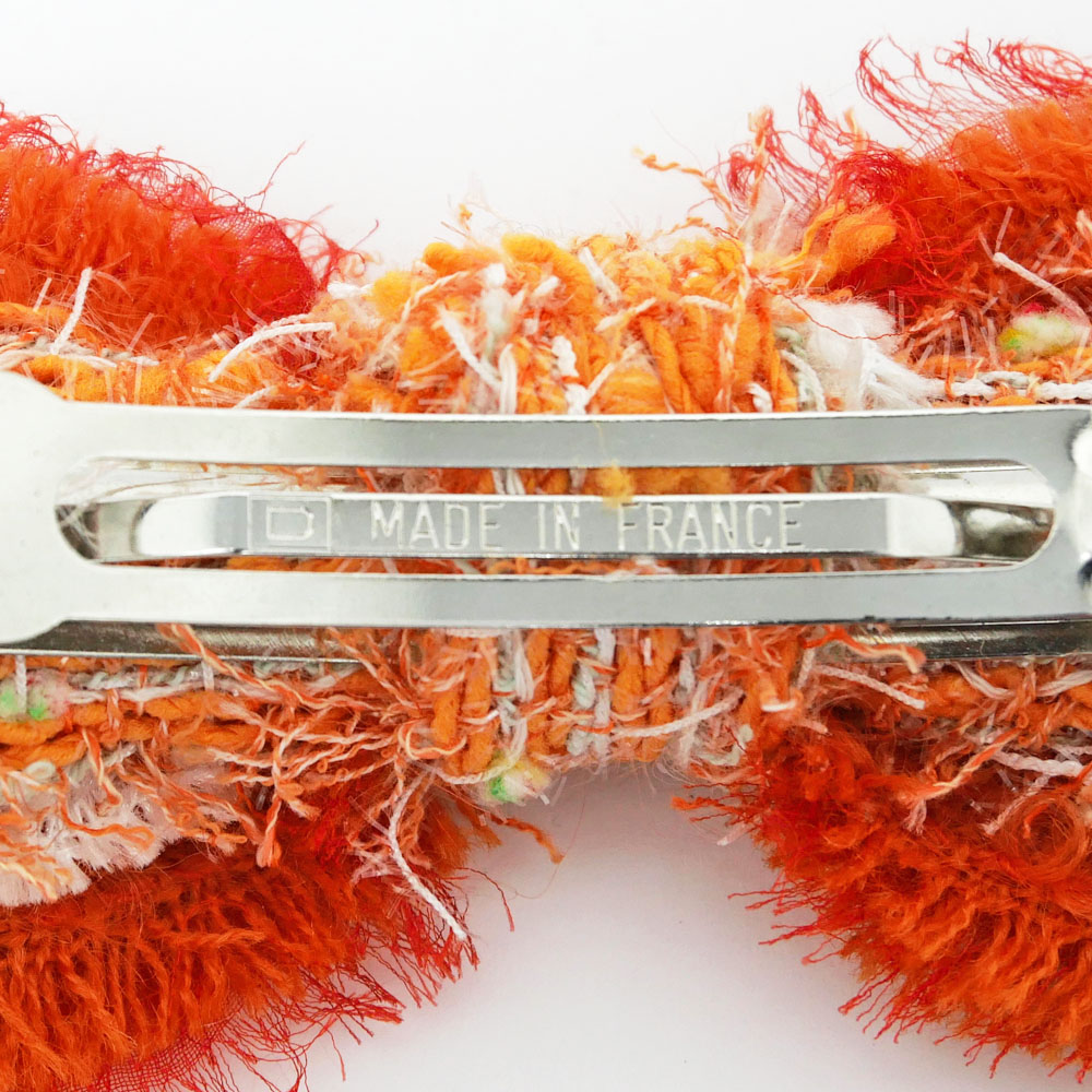 名東】【CHANEL】シャネル バレッタ ツイード オレンジ マルチカラー