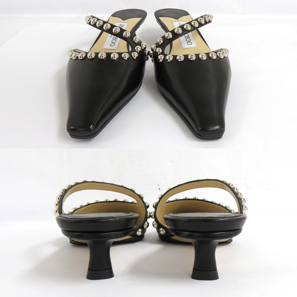 名古屋】【JIMMY CHOO】ジミーチュウ Ros 35 スタッズ ミュール レザー