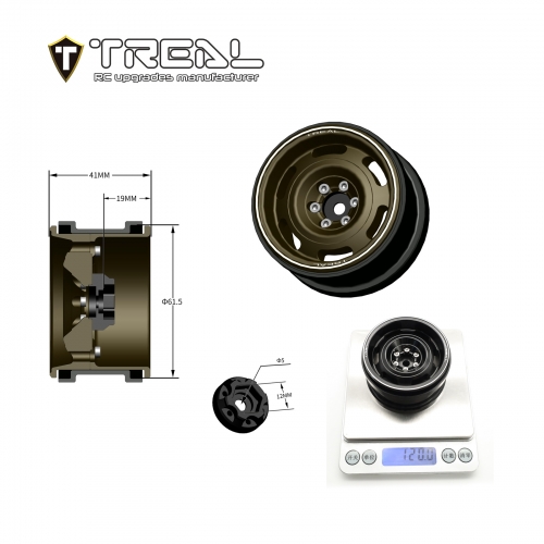 Treal Aluminium 2.2 Beadlock Wheels Rims(2)pcs Vintage Wheel Fit