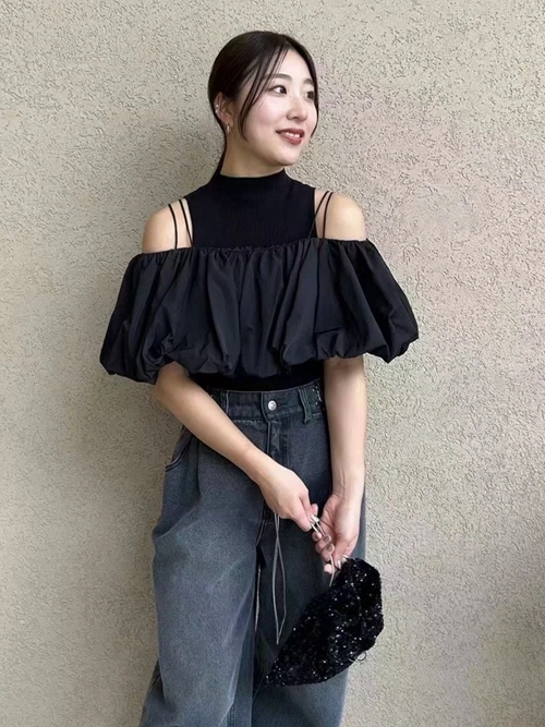 SNIDEL / スナイデル同型 バルーンキャミ×ノースリニットプルオーバー