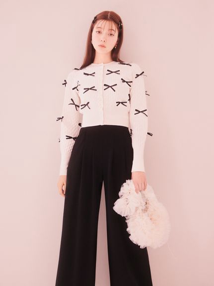 SNIDEL スナイデル リボンモチーフカーディガン SWNT241156