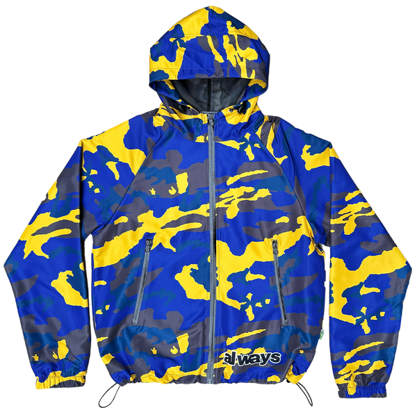 camo bandemic jacket - yellow/blue/brown – always do what you
